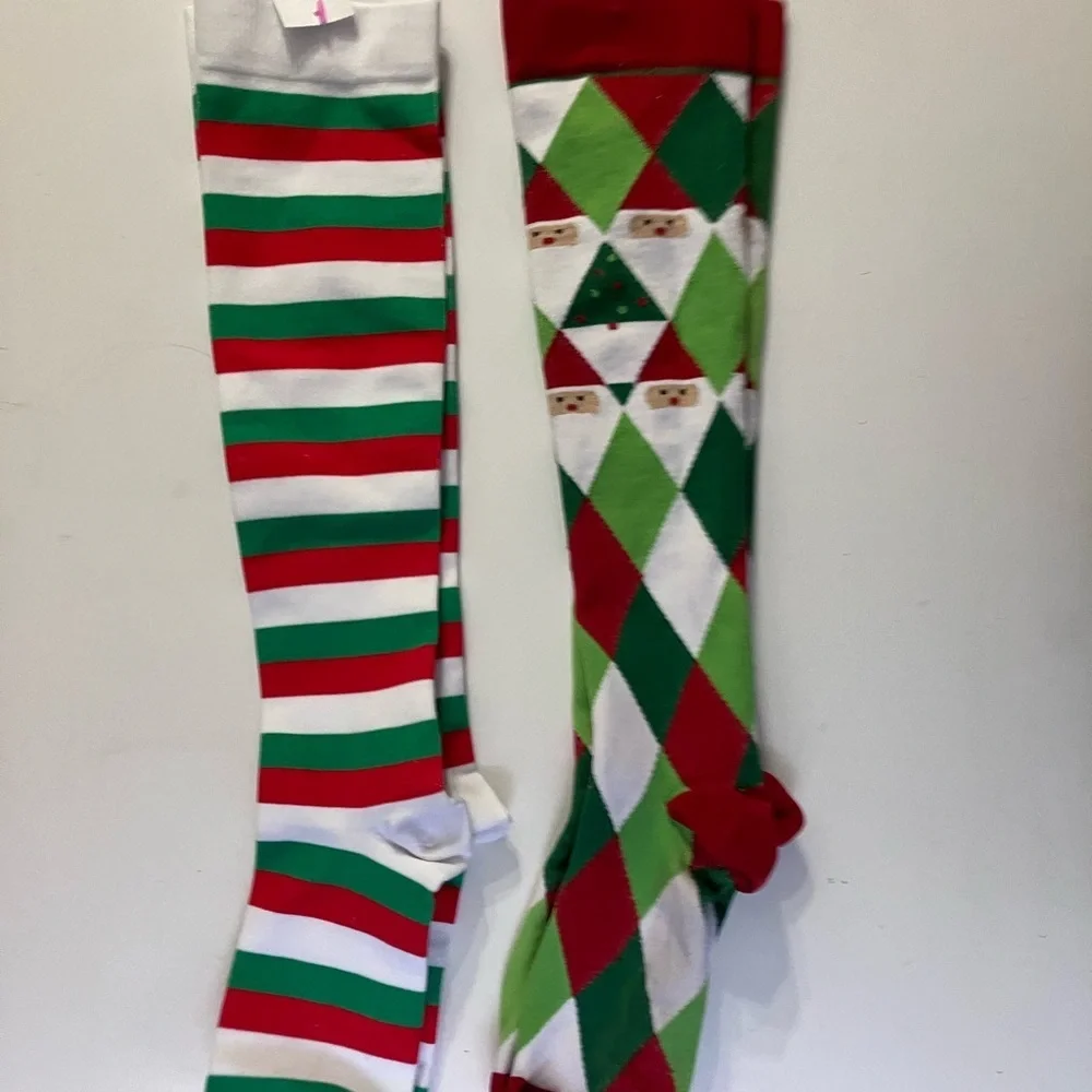 Festive Christmas Striped and Argyle Socks